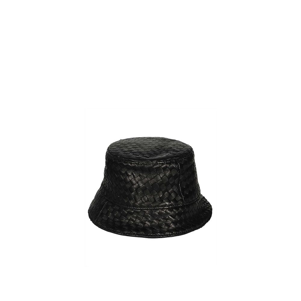Bottega Veneta Black Lamb Leather Bucket Hat