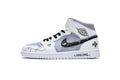 Air Jordan 1 Mid PS5 White Grey Black Reps Sneaker 554724-130
