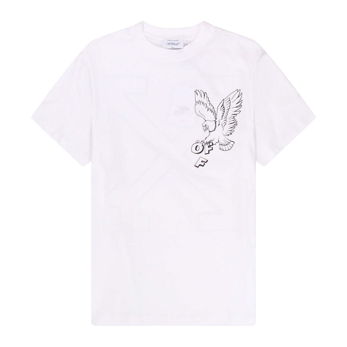 White Slim Fit Eagle Arrow T-shirt