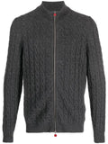 Kiton cable-knit cashmere jacket