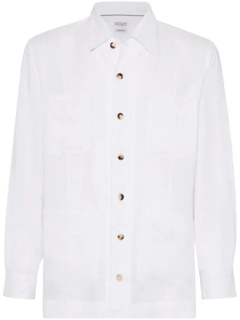 Brunello Cucinelli linen shirt jacket