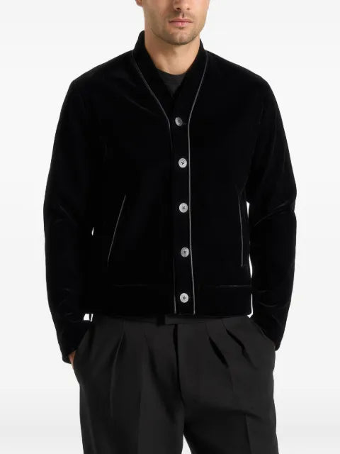 Manière De Voir Nassim velvet jacket with contrast piping