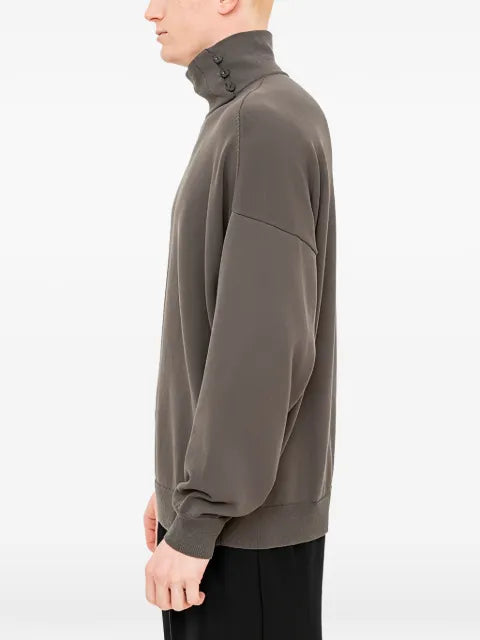 Devoa buttoned high-neck sweater