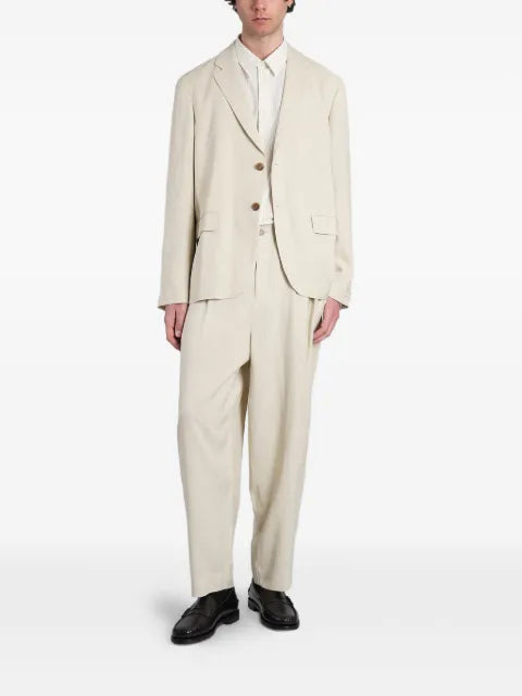 Maison Kitsuné logo-patch single-breasted tailored blazer