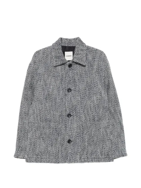 SANDRO button-up wing-collar jacket