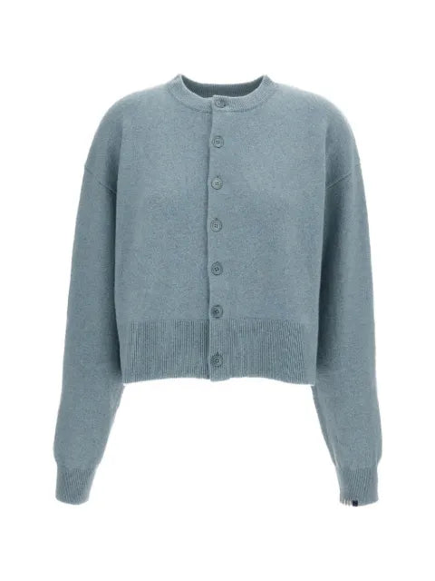 extreme cashmere crew-neck button-up cardigan