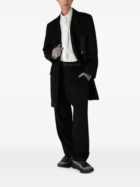 Yohji Yamamoto multi-pocket single-breasted long jacket