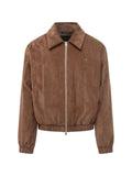 AMI Paris brown corduroy cotton padded jacket with Ami de Coeur