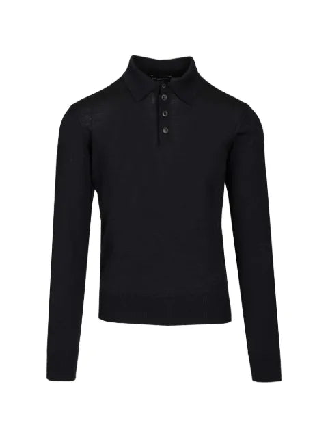 Emporio Armani long-sleeve polo-collar sweater