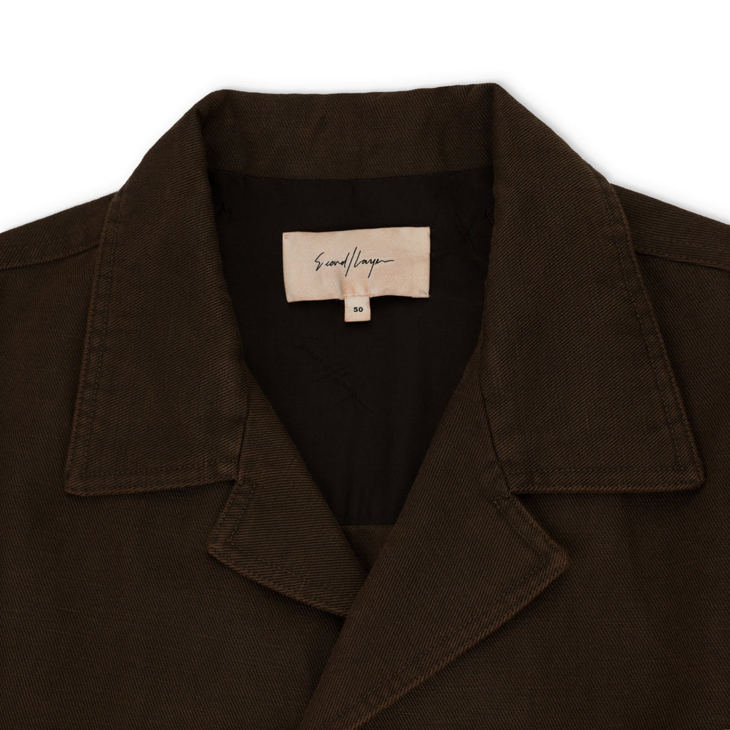 Brown Gabardine Shirt/Jacket