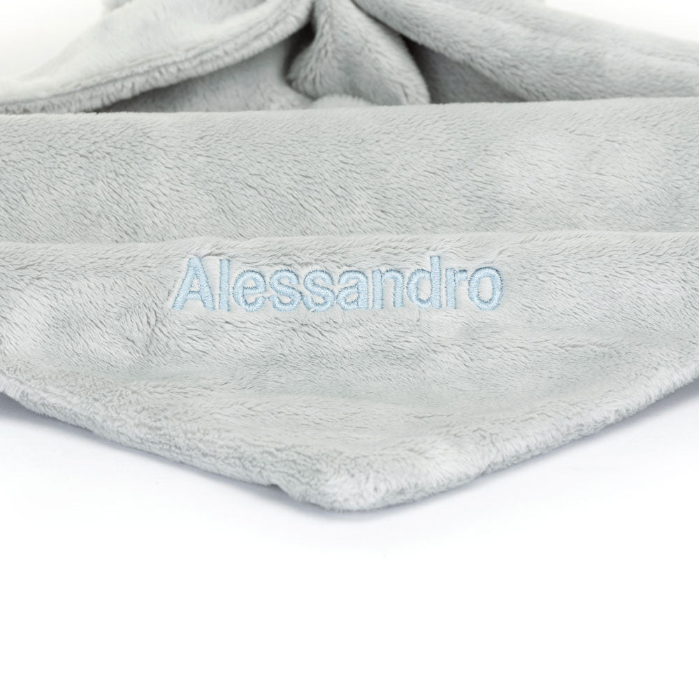 Personalized Bashful Silver Bunny Soother