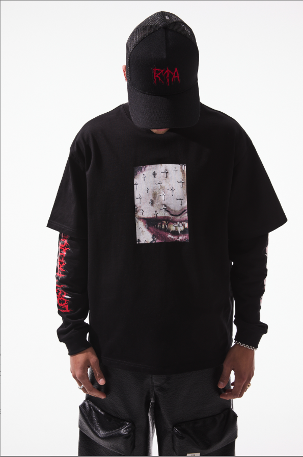 RTA Black Cross Grillz Tee
