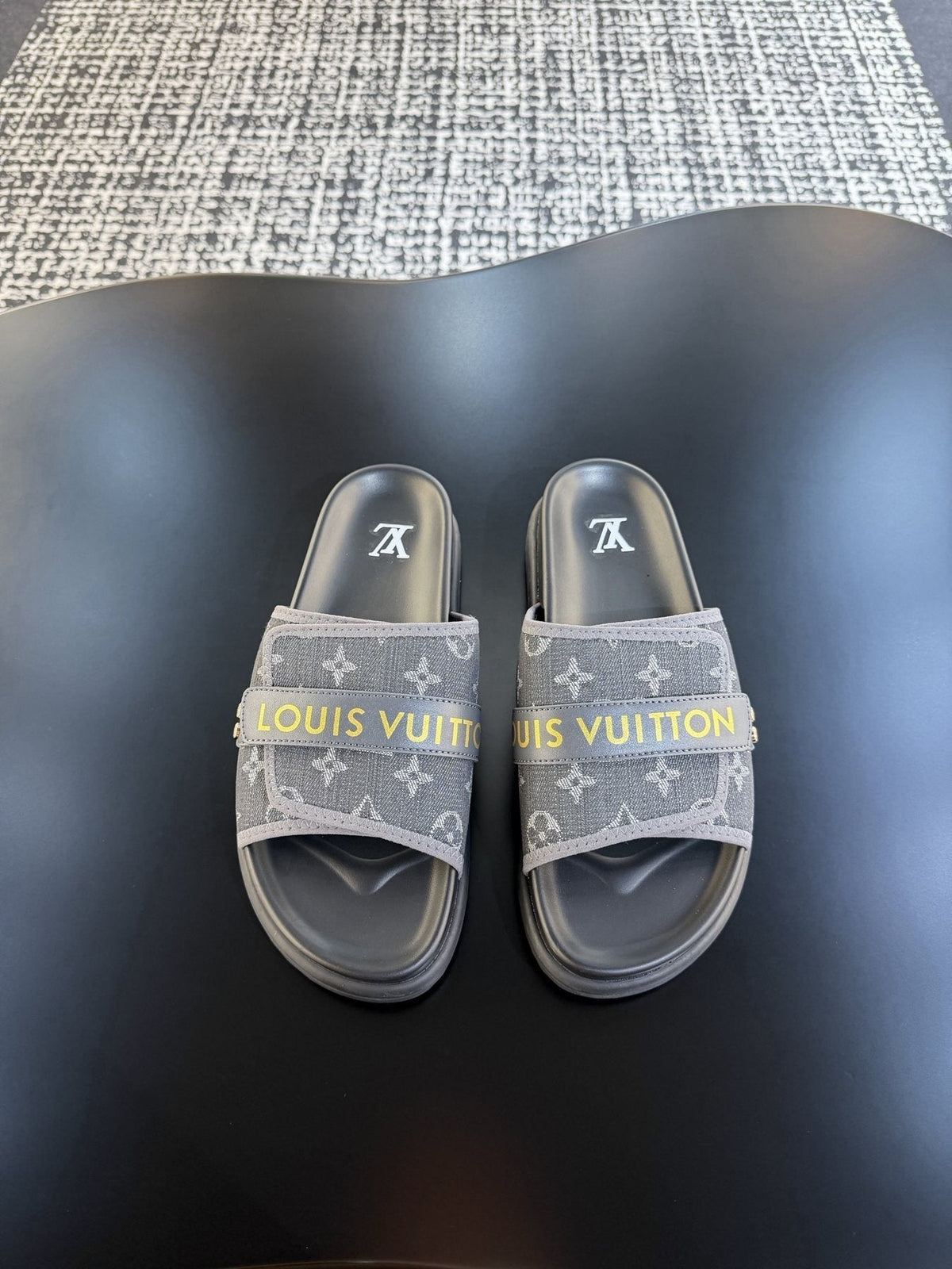 Louis Vuitton Patterned Strap Slide Sandals