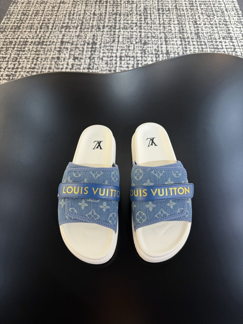 Louis Vuitton Patterned Strap Slide Sandals