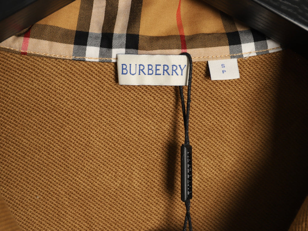 Burberry Equestrian-Detail Collared Half-Zip Sweatshirt - Camel